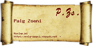Palg Zseni névjegykártya